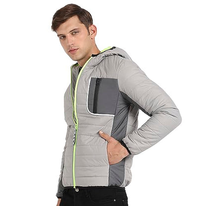 Campus Sutra Mens Car Coat (CBAWF23_CSM-AW-JK0512_Light Grey