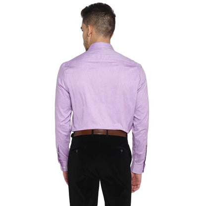 Turtle Men 100% Cotton Purple Solid Slim Fit Full Sleeve Formal Shirt