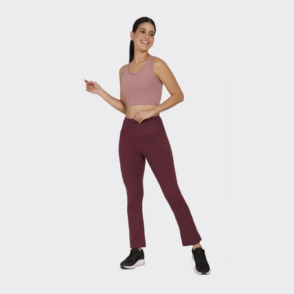 BlissClub Ultimate Flare Pants for Women Above 55 ft Tall | Ribbed Waistband, 4 Pockets | High Waist Trousers and Formal Pants
