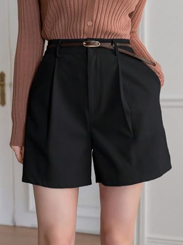 Greciilooks WomenS Western Shorts  Trendy Knee Length Casual Bottoms | Relaxed Fit Summer Shorts For Girls & Women Black