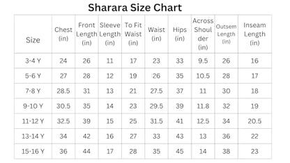 Naixa Girls Multicolor Printed Georgette Sharara And Choli Set | Kurta Sharara Set For Kids, Girls | Top And Sharara Set For Gir
