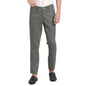 Turtle Men Cotton Stretch Olive Checkered Narrow Fit Flat Front Casual Trouser
