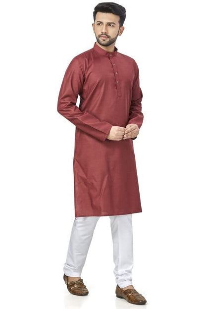 Be Active 100% Cotton Stylish Trendy Solid Pattern Full Sleeve Comfortable MenS Kurta Pyjama Set Gives Rich Look Rfsk0001_27_Se