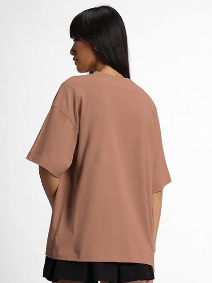 Juneberry Pure Cotton Oversized Loose Baggy Fit Drop Shoulder Half Sleeve Cool Front & Back Graphic Printed Round Neck T-Shirt F