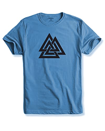 ADRO Triangle Mens Printed T-Shirt (RNR-M-TKT-SK_SkyBlue_XL)