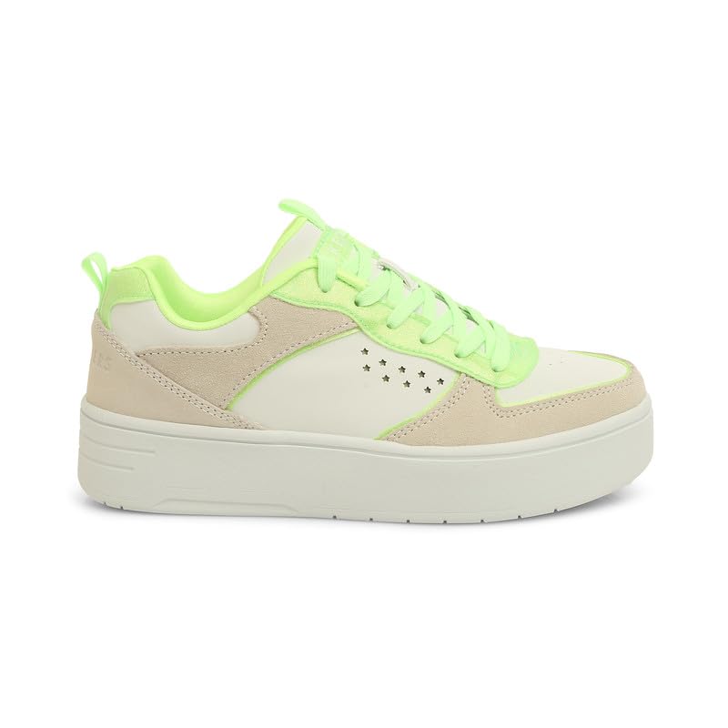 Skechers Girls Court High Glitter Canvas Vegan Air-Cooled Memory Foam Insole Sports Shoes