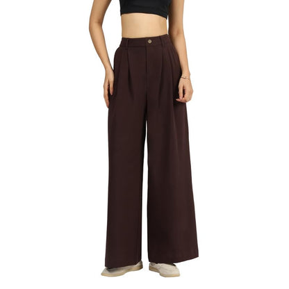 BlissClub AM:PM Korean Tailored Trousers | Mock Fly | Belt Loops | Gold Button | 95% Cotton | CottonFlo Fabric | Breathable