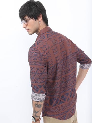 Ketch MenS Slim Fit Shirt (Khsh001320_Brown