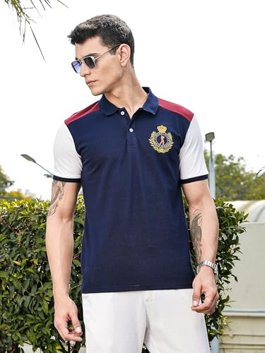 Thomas Scott Mens | Solid | Polo Neck | Polyester Blend | Knitted | Button Closure | Ribbed Shorts Sleeve | Regular Fit | Tshir