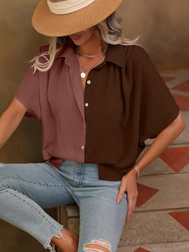 Greciilooks Regular Fit Shirt For Women (Gl-W1892_Brown