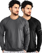 EYEBOGLER Mens Dry Fit Round Neck Full Sleeve Casual Tshirt Pack of 2