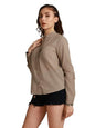 High Star WomenS Regular Fit Shirt (Hswshw23002Fk_Be_Beige