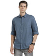 Turtle Men 100% Cotton Slim Fit Blue Solid Full Sleeve Casual Shirt