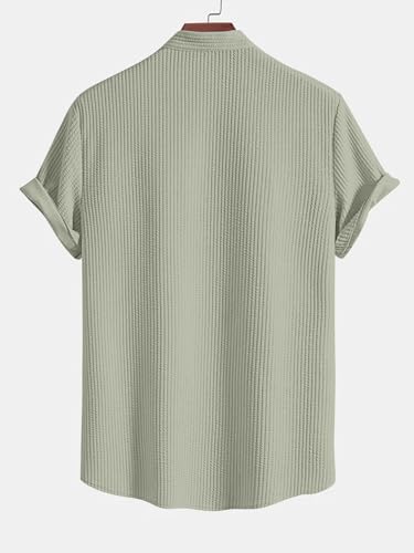 Greciilooks MenS Regular Fit Shirt (Gl-Ms-6249_Green