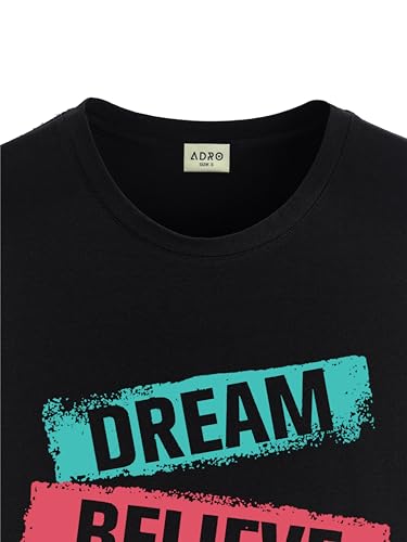 ADRO Tshirt for Men | Printed T Shirt for Men | 100% Cotton T-Shirt |Printed T Shirt | T-Shirts | RN24-DBA-BL