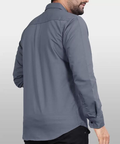 Tee Projekt Shirt for Men Cotton Spread Collar Long Sleeve Shirt Suitable for Event Formal Casual