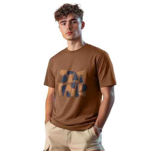 Nobero MenS Typography Regular Fit T-Shirt (1M-Twts-C0984_Nutshell