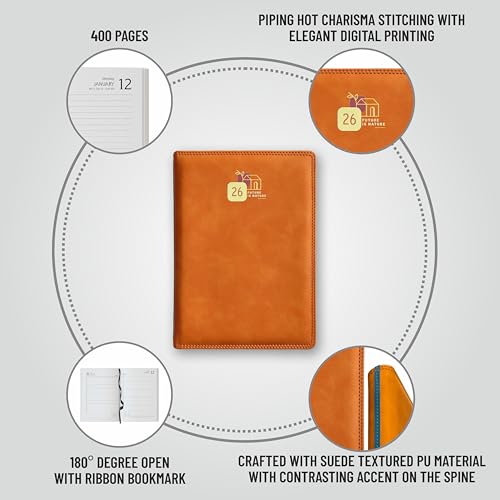 Anupam Accent 2026 Diary With Dates, 2026 Daily Planner 80 Gsm Full Page Per Day With Monthly Calendar, New Year Diary 2026 Size