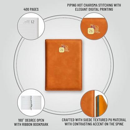 Anupam Accent 2026 Diary With Dates, 2026 Daily Planner 80 Gsm Full Page Per Day With Monthly Calendar, New Year Diary 2026 Size