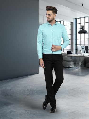 Pinkmint Mens Long Sleeve Button Down Shirt for Men Collared Casual Formal Soild Shirt