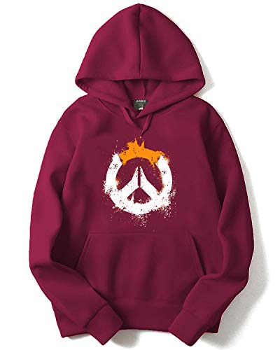 ADRO Men's Cotton Neck Hooded Sweatshirt (H-M-PC-MR_Maroon_XL)