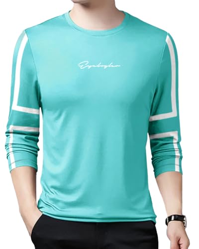 EYEBOGLER Mens Round Neck Full Sleeves Regular Fit Printed T-Shirt