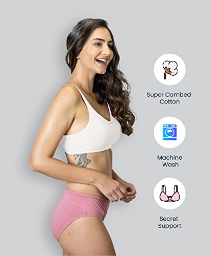 Lyra 515 Valentina Full Covarage Solid Coloured Premium Cotton Moulded C-Cup Bra For Women White