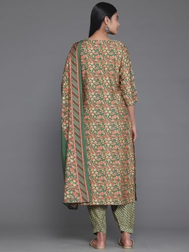 Libas WomenS Silk Blend Kurta Set (35387_Green