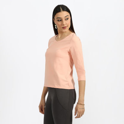 BlissClub Women The Last Tee - V Neck tee | Womens t-Shirt | 3/4 Sleeves | Last 750+ Washes | Cotton Tee