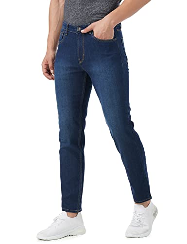 INKD Mens Contrast Stitch Stretchable Regular Fit Jeans