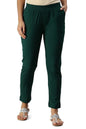 Soch Womens Green Viscose Solid Ankle Length Pant