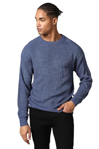 Hubberholme Men Knitted Acrylic Oversized Fit Round Neck Long Sleeve Sweaters