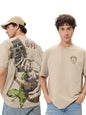 The Souled Store Official Gotg: Rocket Men And Boys Short Sleeves Round Neck Brown Graphic Printed Cotton Oversized T-Shirts
