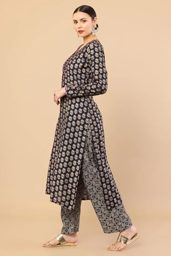 Patlani WomenS Digital Printed Cotton Kurta With Pant.