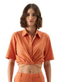 The Souled Store Solids: Rust Cropped Shirts