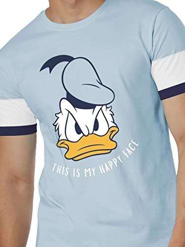 The Souled Store|Donald Duck Happy Face Round Neck Mens And Boys T-Shirt|Graphic Printed Half Sleeve|100% Cotton Blue Color T-Sh