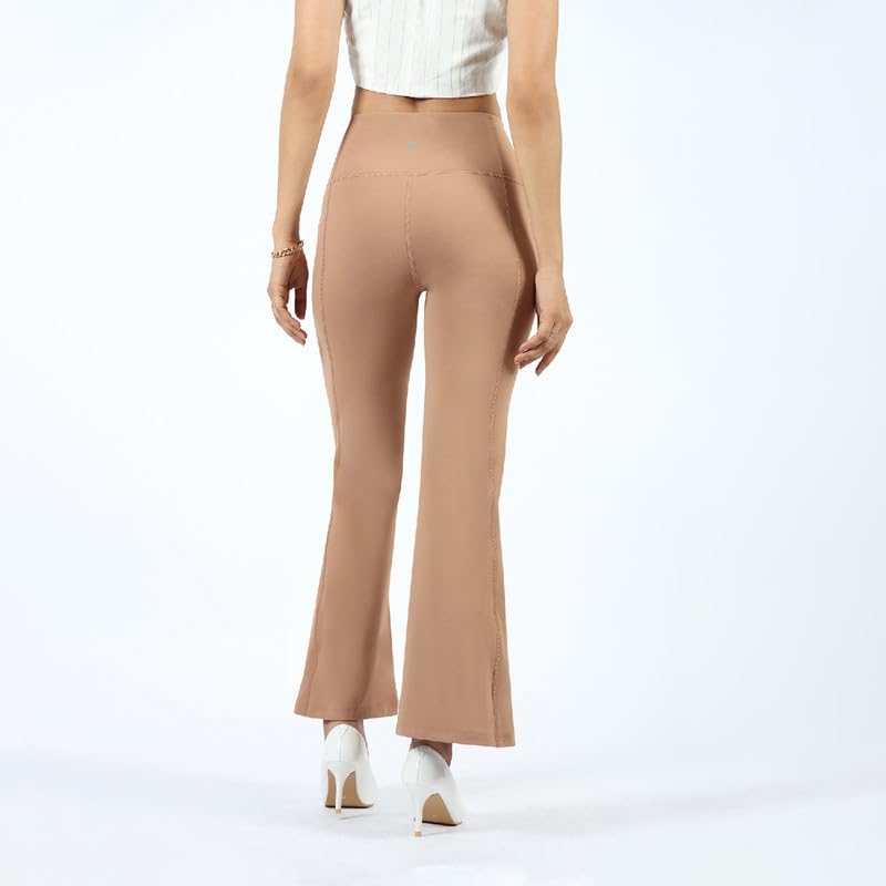 BlissClub Ultimate Flare Pants Lite for Women Above 55 ft Tall | High Waist Trousers and Formal Pants for Office wear | Comfort