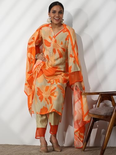 Libas WomenS Cotton Blend Kurta Set (48747O_Grey
