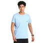 Turtle Men Essential 100% Cotton Sky Blue Plain Round Neck Half Sleeve Casual T-Shirt