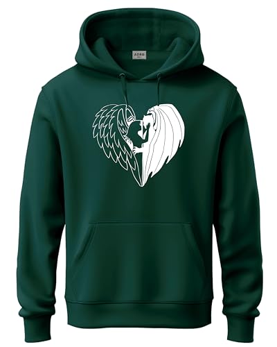 ADRO Men's Cotton Neck Hooded Sweatshirt (H24-DEVI-GRN-2XL_Green)