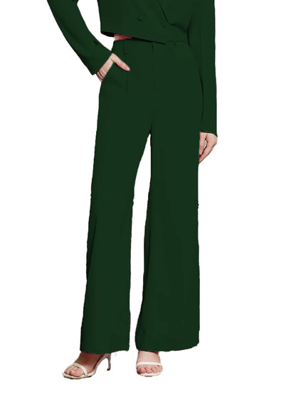 Kotty Womens High Rise Regular Fit Viscose Rayon Solid Trousers