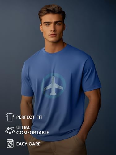 Nobero MenS Graphic Printed Regular Fit T-Shirt (1M-Twts-C0948-216X_Marine / Olive Green/Grey Melange