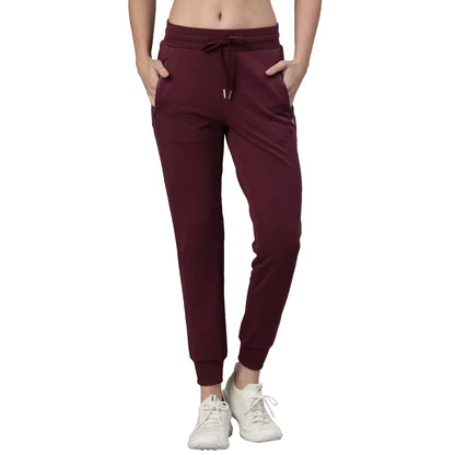 Enamor Athleisure Womens Slim Fit Mid Rise 7/8 Length Quick Dry Antimicrobial 4 Way Stretch Breathable Cotton French Terry Jogg