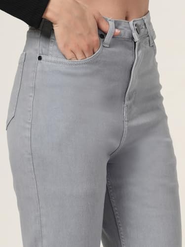 Style Quotient Women Grey Straight Fit High Rise Stretchable Jeans