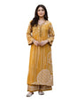 ishin Mustard quriky printed embellished Kurta with solid palazzo