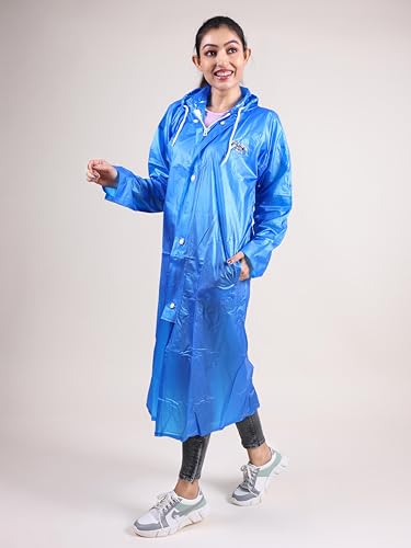 RUPA Rainsuit Women Waterproof PVC Raincoat with Hood & Carry Bag | Lightweight Rainwear for Women with Front Zip | Solid Color