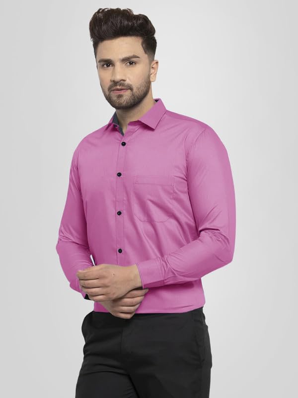 Pinkmint Mens Cotton Soild Full Sleeve Spread Collar Casual Combo Formal Shirt