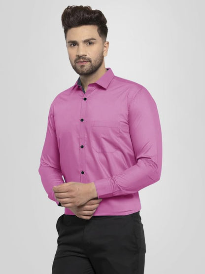 Pinkmint Mens Cotton Soild Full Sleeve Spread Collar Casual Combo Formal Shirt