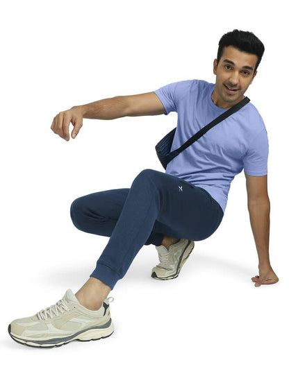 XYXX Mens Cotton Modal Joggers - Relaxed Fit, Antimicrobial, High Stretch, Sweat Absorbent Solid Ace Loungewear with Zippered P