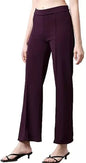 Digital Shopee Stylish Wine 4 Way Lycra Striped Trouser For Women